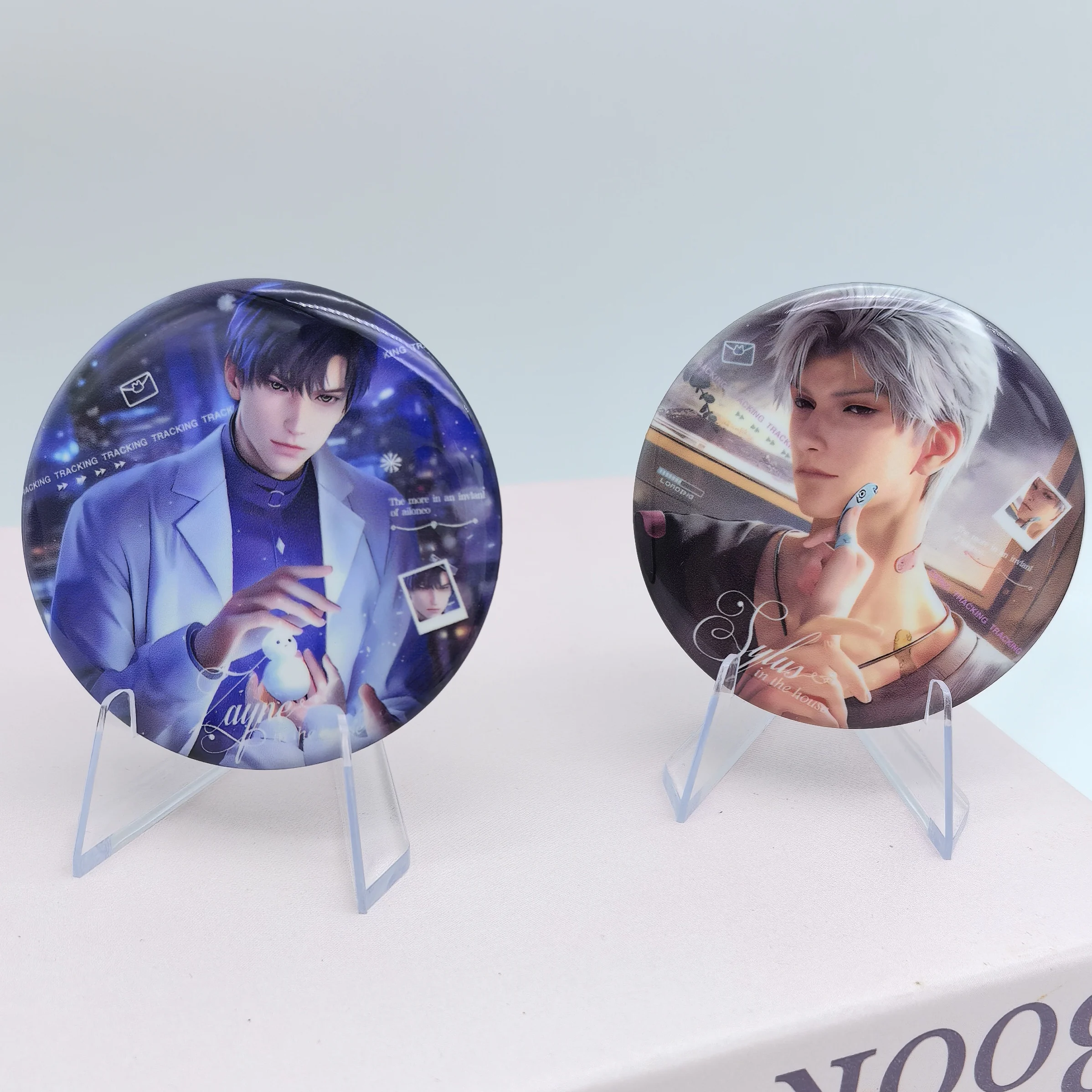 Love and Deepspace Sylus Zayne Rafayel Xavier Caleb Anime Shiny 58mm Enamel Brooch Badge Pin Cosplay Collectible Metal Gift
