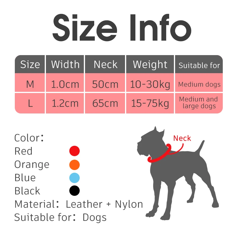 No Pull Dog Collar Adjustable Soft Nylon Pet Collar P-Shaped Reflective Durable Heavy Duty Sturdy For Dogs Walking Accessories