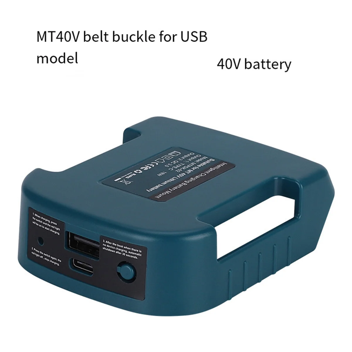 AAA87 para batería de iones de litio Makita de 40V con USB con adaptador de cargador de soporte de batería tipo C adaptador de batería USB para Makita