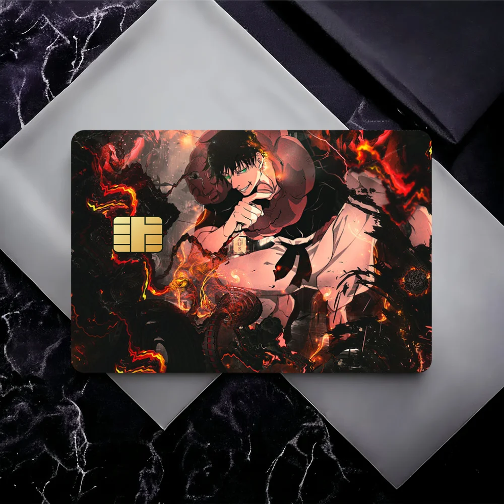 Kaisen Toji For Film Skin Cover Credit Card Stickers 4PCS Debit Anime J-Jujutsu Front Decoration Bank Bus Pass Waterproof