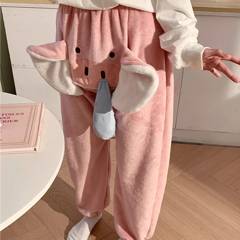 Women Pig Pant Autumn Winter Funny And Cute Couple Pajama Pants With A Ringing Elephant Trunk S,M,L,XL Anime Streetwear Pantalon