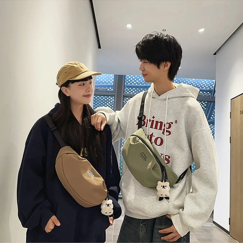 

Trendy Casual Male Chest Bag Adjustable Strap Multifunctional Nylon Waist Bag Large Capacity Zipper Men Crossbody Bag Women