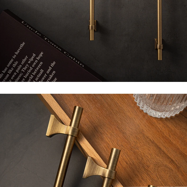 Antique brass drawer handle and T knob — supplier illustration 3