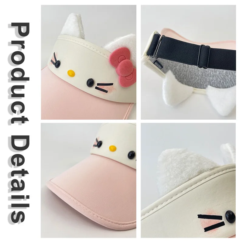 Hello Kitty Cappello carino Parasole Cinnamoroll Cartoon Protezione solare Cappello a cilindro vuoto Esci Regali di compleanno coordinati alla moda portatili