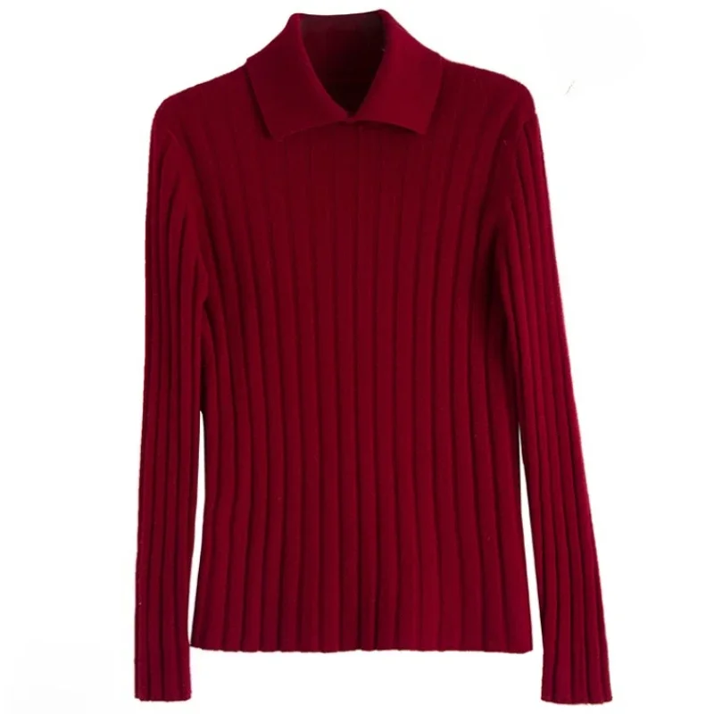 الخريف الشتاء سترة أنيقة تحمل شعار لعبة البيسبول متماسكة القمم ضئيلة سترة كم كامل مطاطا عادية نحيل تريكو المرأة محبوك قمصان البلوزات