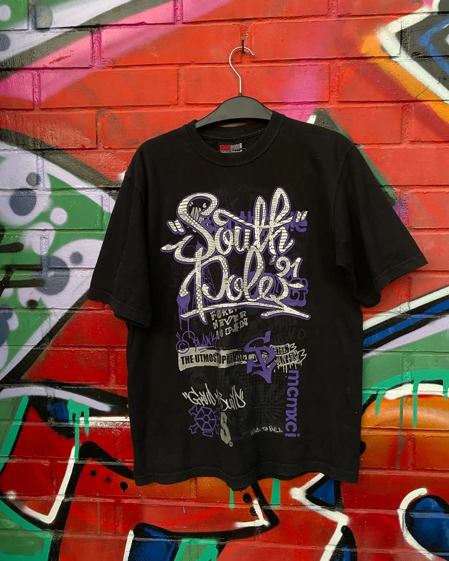 South Pole Y2K Men's Graphic Print Oversized T Shirt Vintage Harajuku Recreation Cotton Short Sleeve Tops