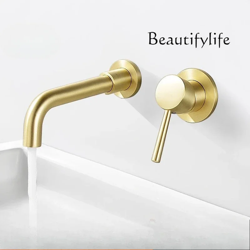 

Wall marble wash basin faucet Embedded wall hot and cold water embedded face basin faucet