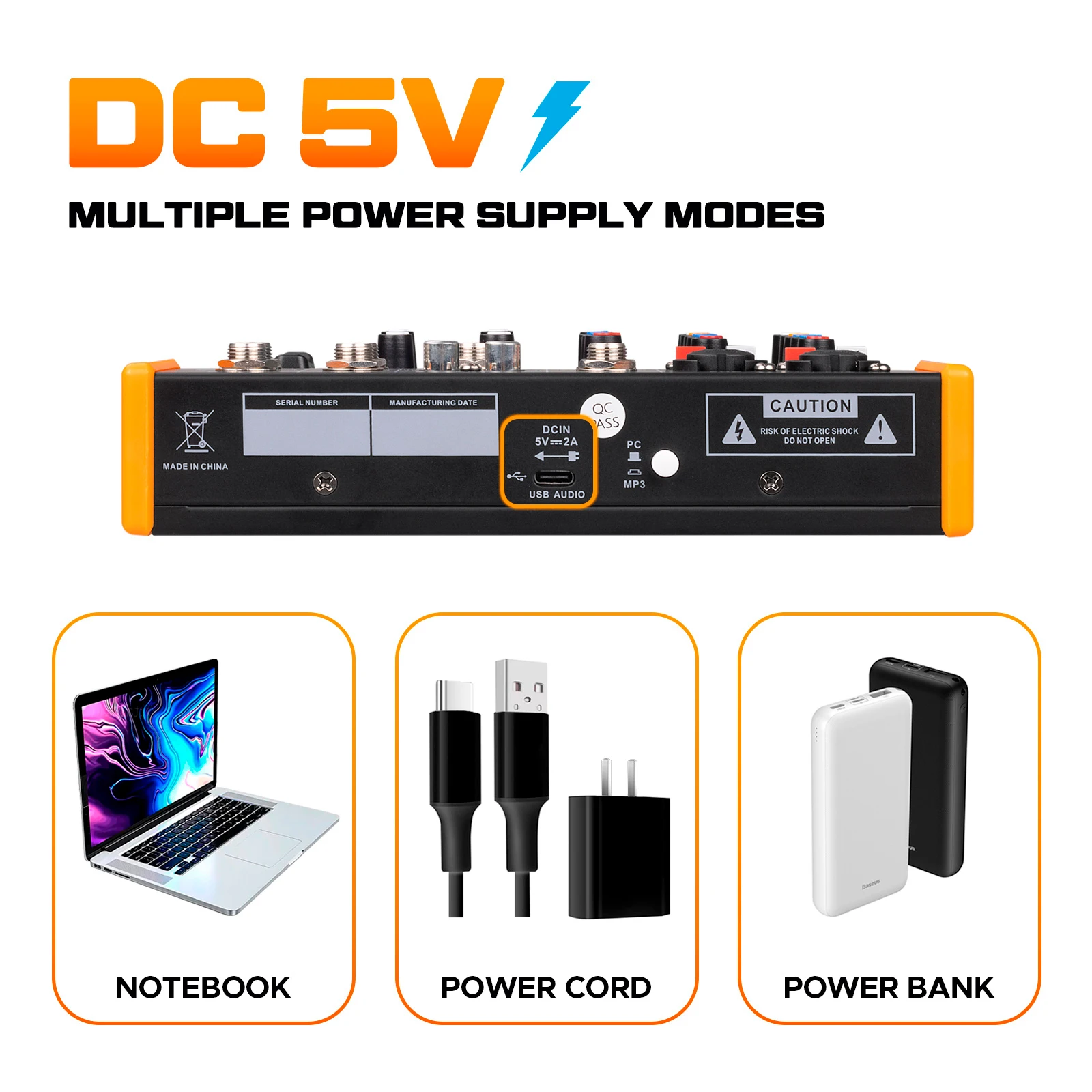 Debra جهاز مزج الصوت المعدني DJ وحدة التحكم OTG R4/R6 مع بلوتوث 48 فولت تأخير الطاقة تكرار تأثير لوحدة التحكم خلط الصوت تسجيل الكمبيوتر