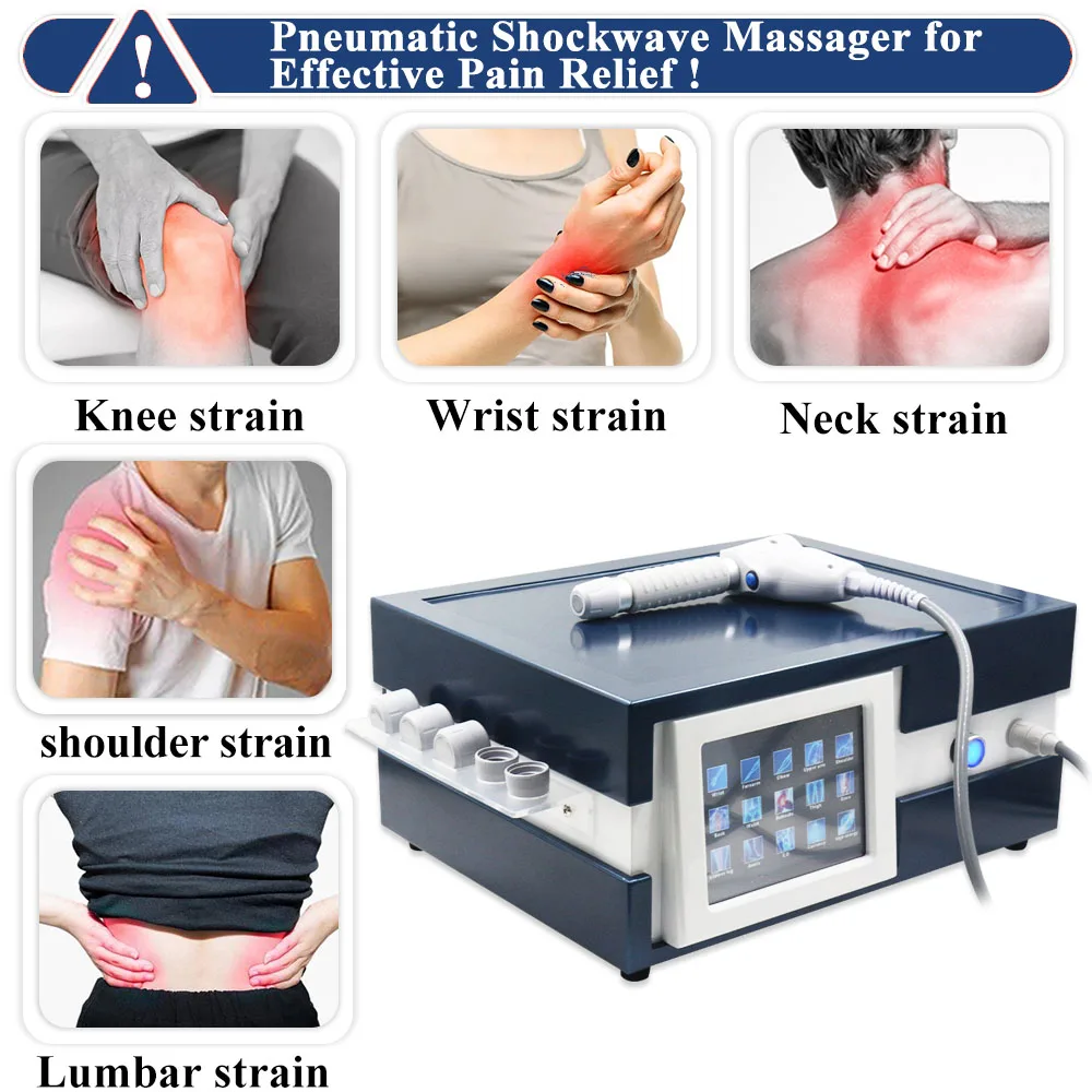 12Bar Pneumatic Shockwave Therapy Machine ED Treatment Pain Relieve Sport Injury Shock Wave Massager Professional
