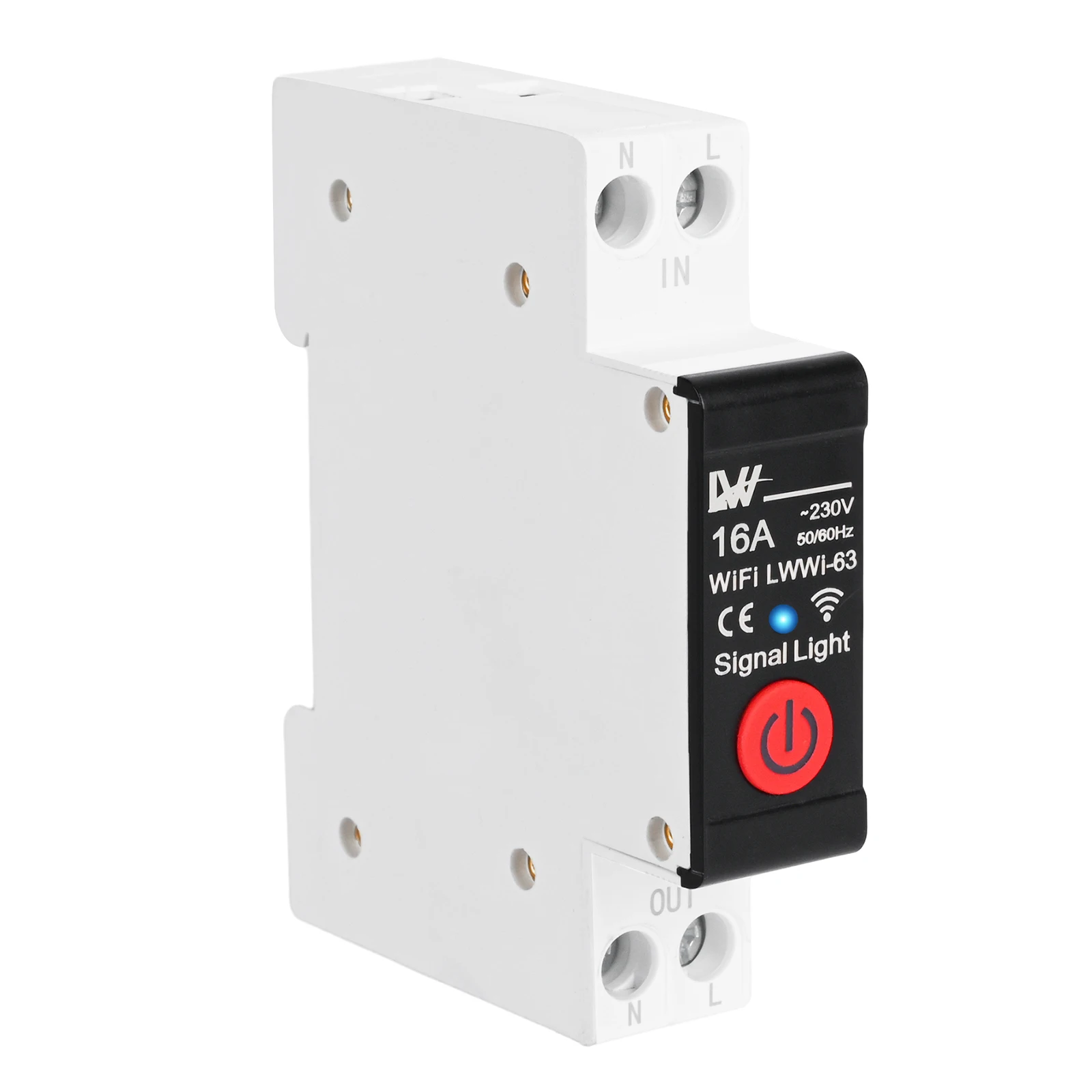 Circuit Breaker Electrical Relay 1* ABS DIN Rail Mounting For TUYA High Current Capacity Smart Home Integration