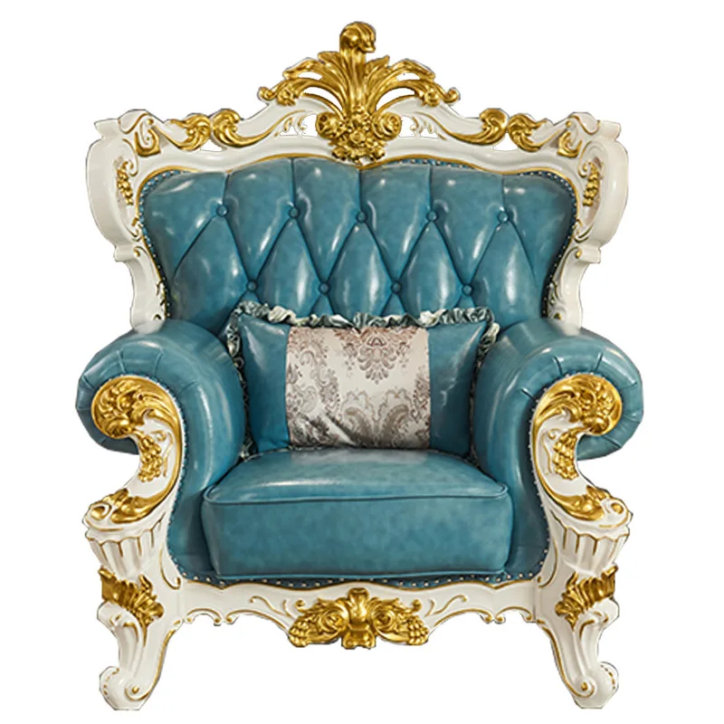 

All solid wood leather sofa oak living room combination 123 luxury high-end luxury