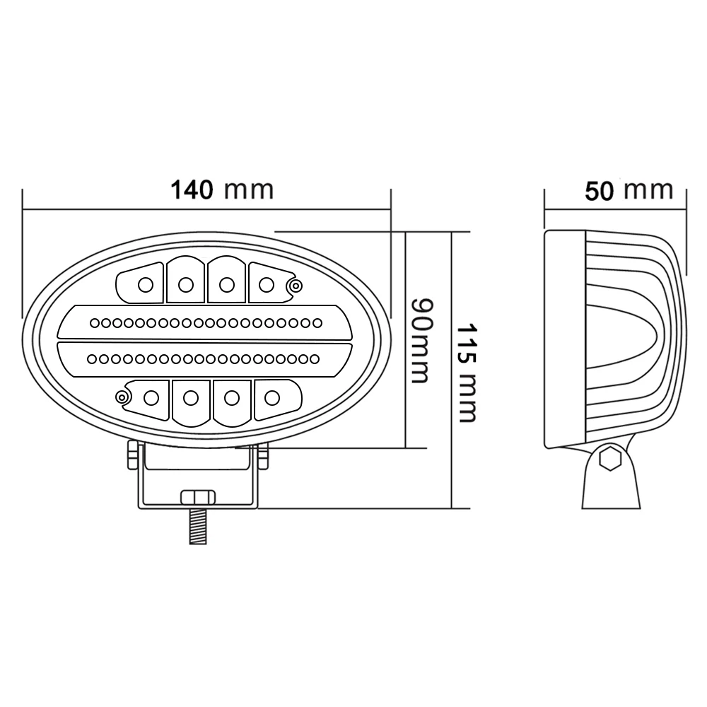 Tractor Oval LED Headlight Harvester Work Light Head Lamp for Offroad John Deere Sprayer Kubota Toyota Farm Equipment Seeder