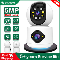 Vstarcam 5MP Dual Lens Dual Screen WiFi Camera Wireless Baby Monitor Indoor Auto Tracking Ai Human Detection Surveillance IP Cam