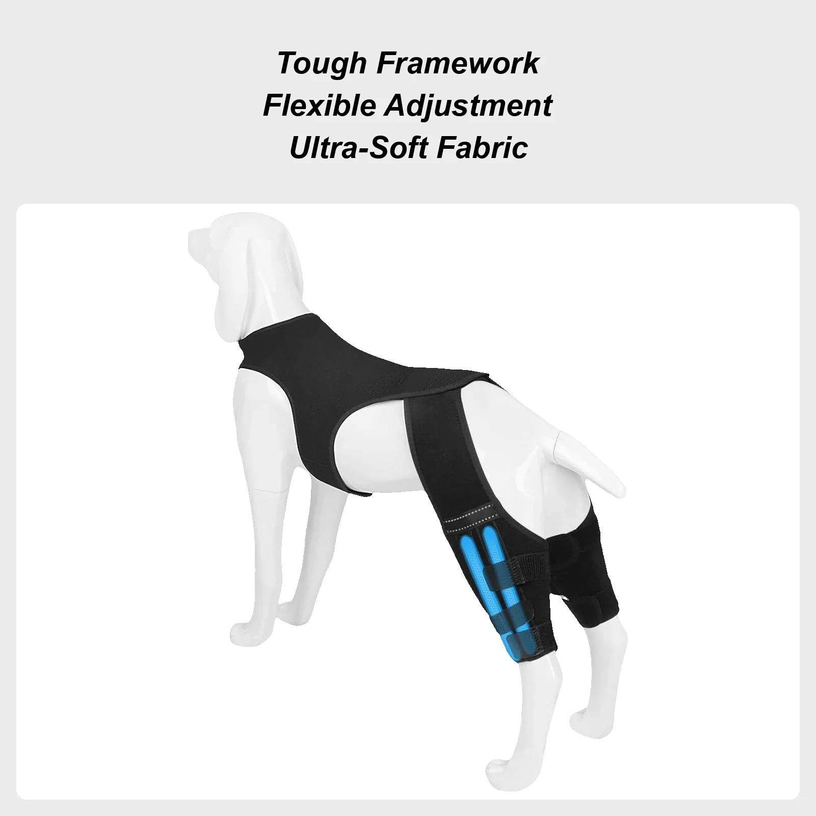 

Наколенник для собак, регулируемый шарнир, бандаж для заднего ноги собаки с 4 металлическими стабилизаторами для пеших прогулок, занятий спортом на свежем воздухе