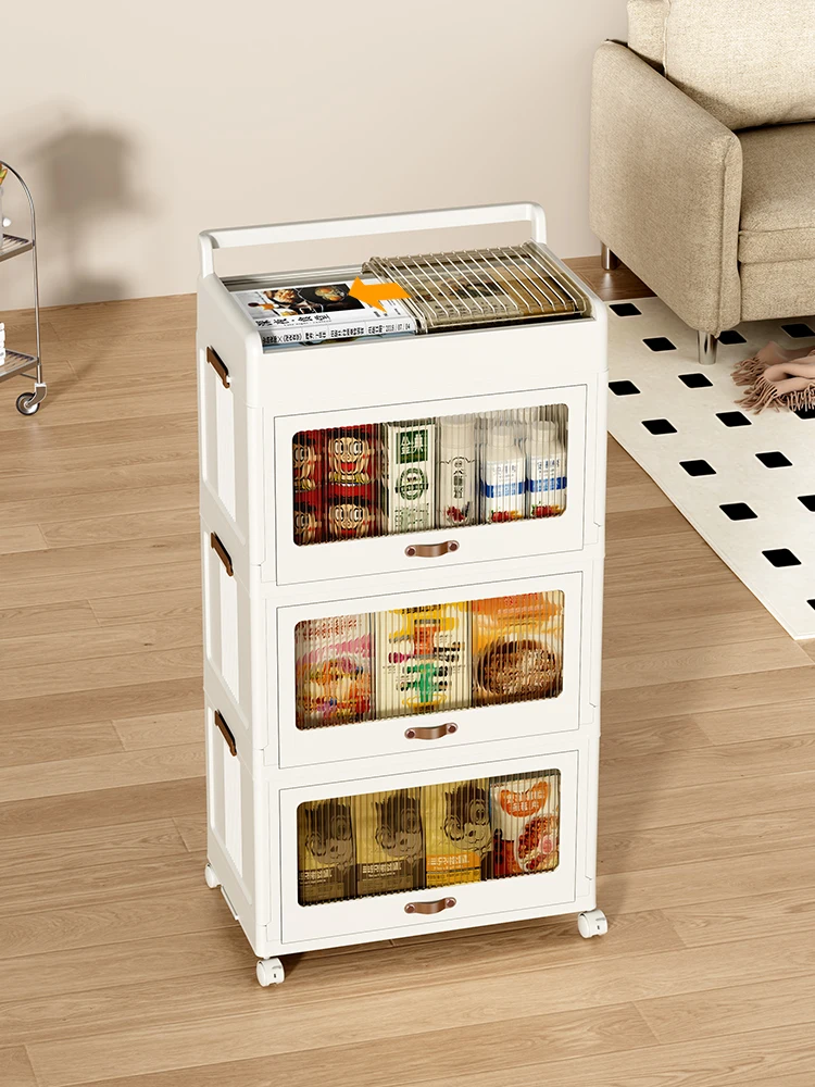 Drawer style household snack toy storage cabinet, storage cabinet, mobile layered small cart storage rack