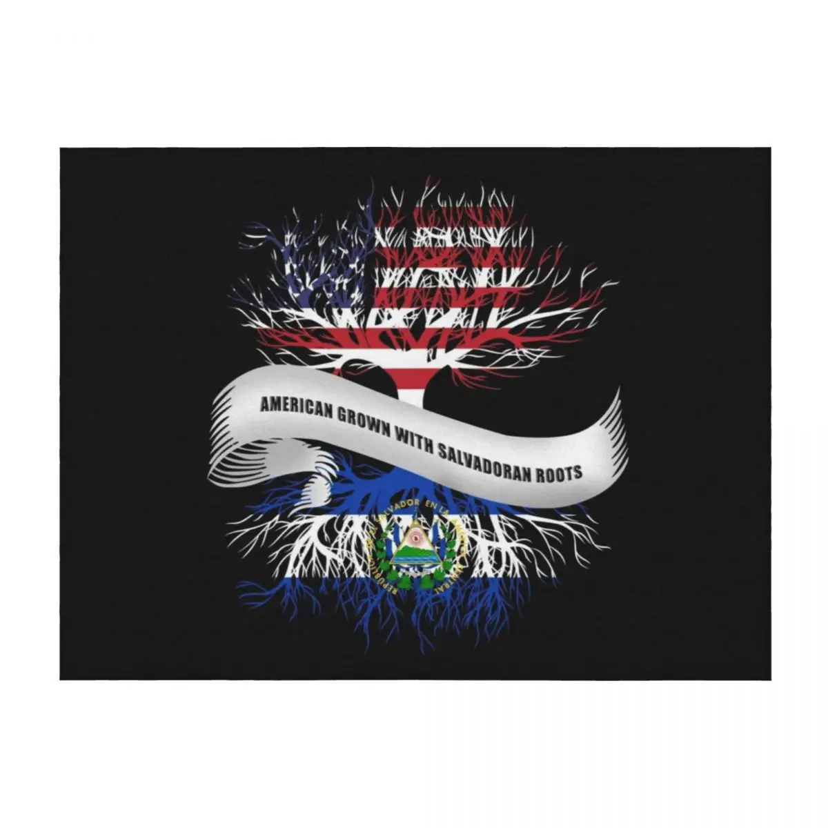 

American Grown with Salvadoran Roots El Salvador Throw Blanket Moving Cute for sofa Fashion Sofas Blankets