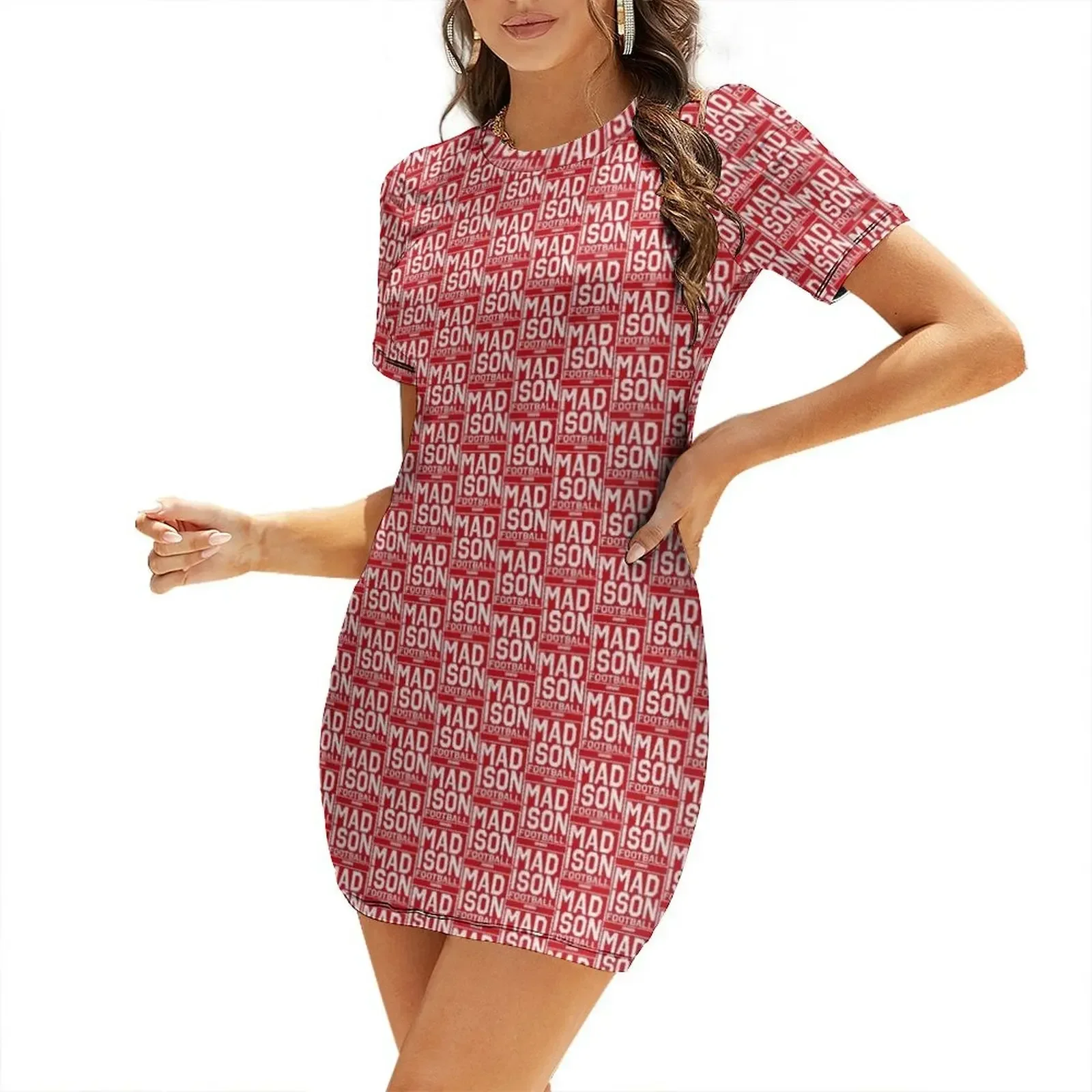 MADISON FOOTBALL- COLLEGE FOOTBALL TOWN IN WISCONSIN Short-Sleeved Dress elegant women's dresses for wedding luxury dress