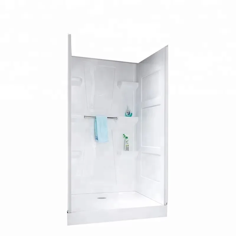 

New 3 piece bath and shower cubicles wall panels kits with rectangle shape tray