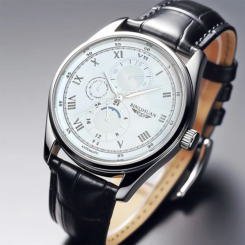 Fashion 2024 New Men\'s Watch Simple Digital Quartz Watch Casual Black Leather Students Clock Dress Watches Reloj Hombre