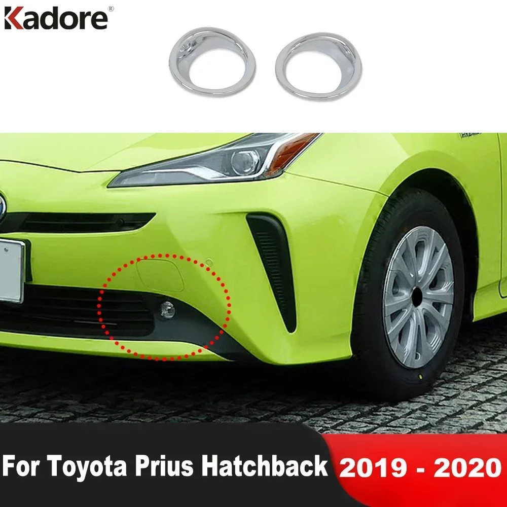 

Front Fog Light Lamp Cover Trim For Toyota Prius 2019 2020 Hatchback Chrome Car Head Foglight Bezel Trim Exteiror Accessories