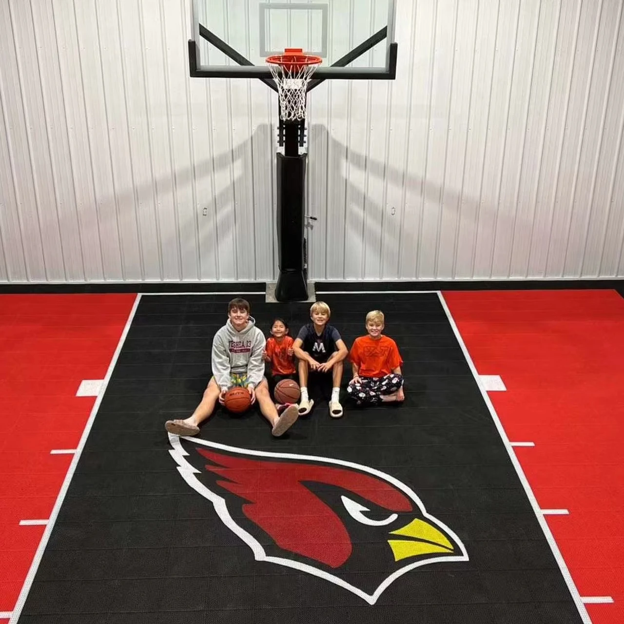 

Outdoor Mini Half Basketball Court Backyard Basketball Court Mini Basketball Court Flooring 20 Feet by 20 Feet