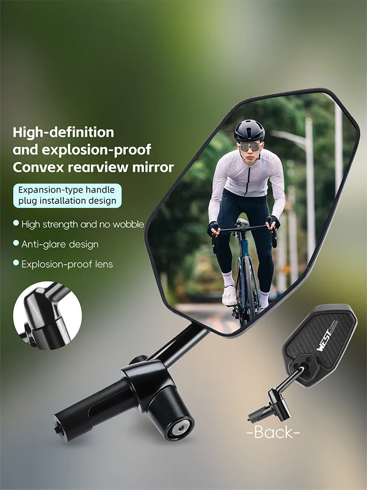 AliExpress West Biking WEST BIKING HD Bicycle Rearview Mirror 360° Rotatable Bike Handlebar End Rear View Mirror Left Mirror MTB Road Bike Accessories