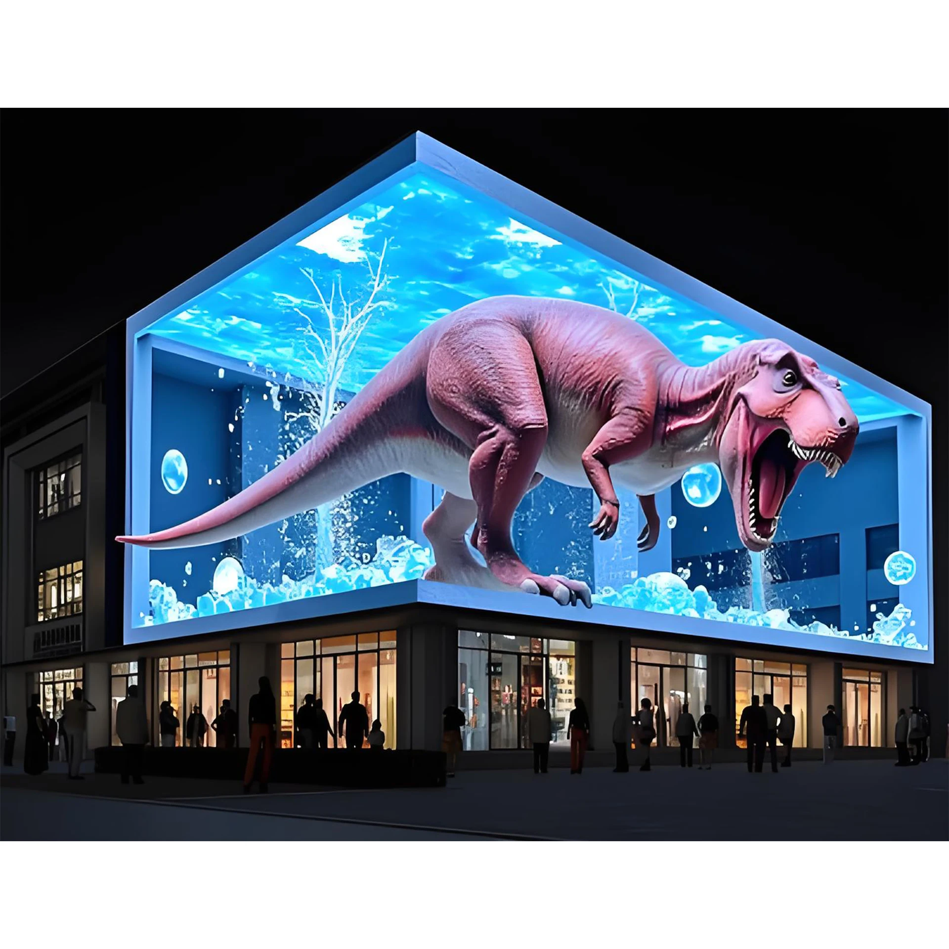 Outdoor Naked-eye 3D LED Display, P3 P4 P5 P6 P8 Full-color 3D Exterior Wall Screen, Outdoor Video Wall
