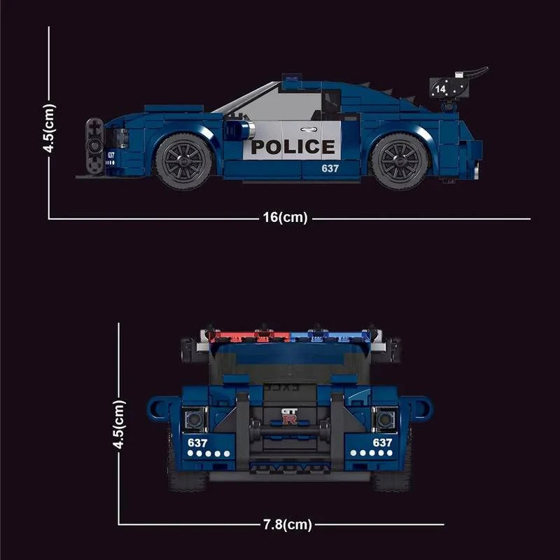 356 ELEMENTÓW Klocki Budowlane Policja Samochód Policyjny Model Samochodu Sportowego Miejskiego Edukacyjne Zabawki Konstrukcyjne dla Chłopca Prezent na Boże Narodzenie