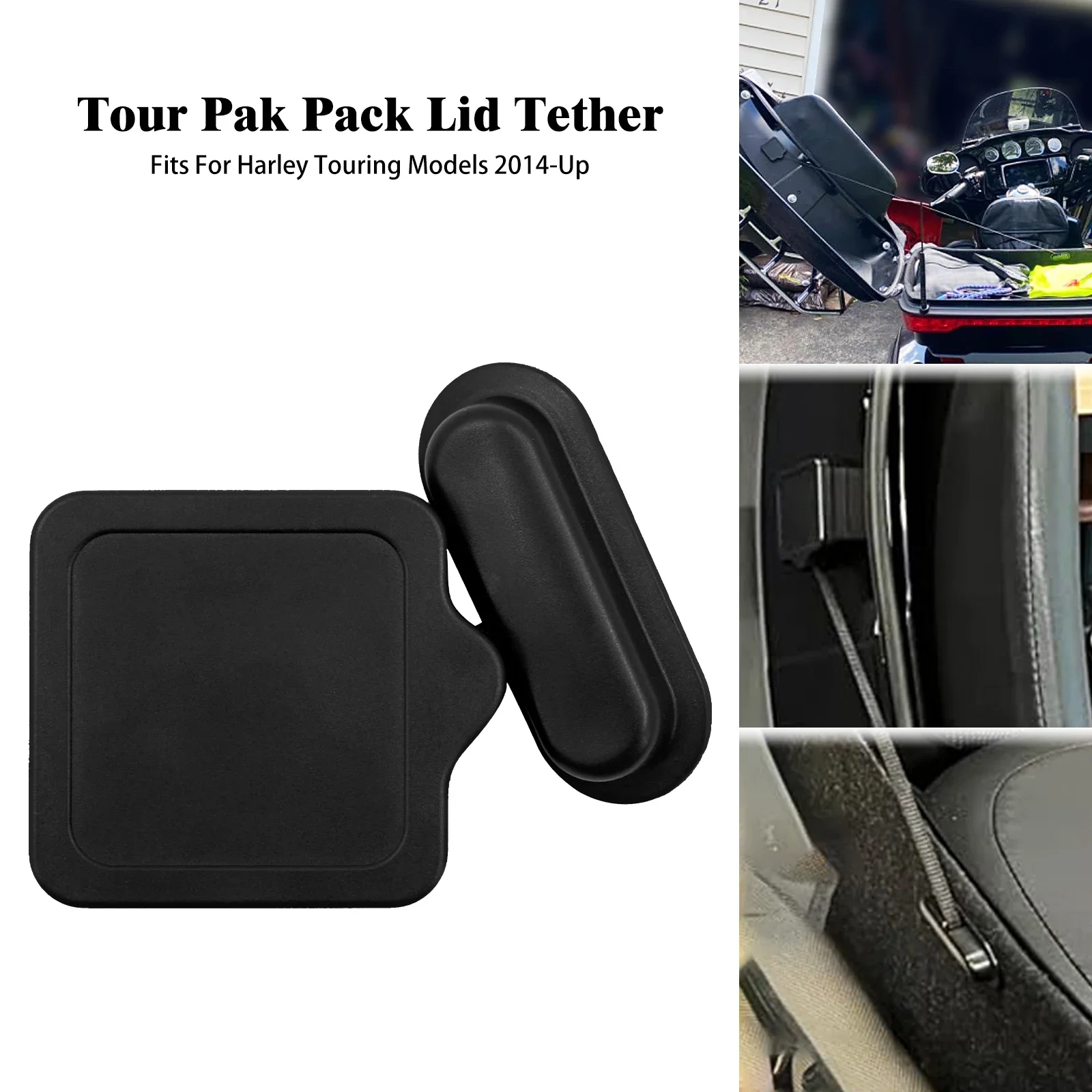 

Motorcycle Tour Pack Lid Tether Release Black For Harley Touring CVO Street Electra Glide Road King FLHX FLHR FLHT Ultra 2014-Up