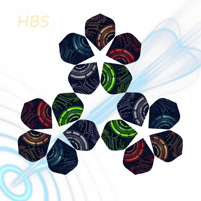 HBS 15pcs Standard Dart Flights Beautiful Electronic Style Indoor Competitive Entertainment Dart Accessories