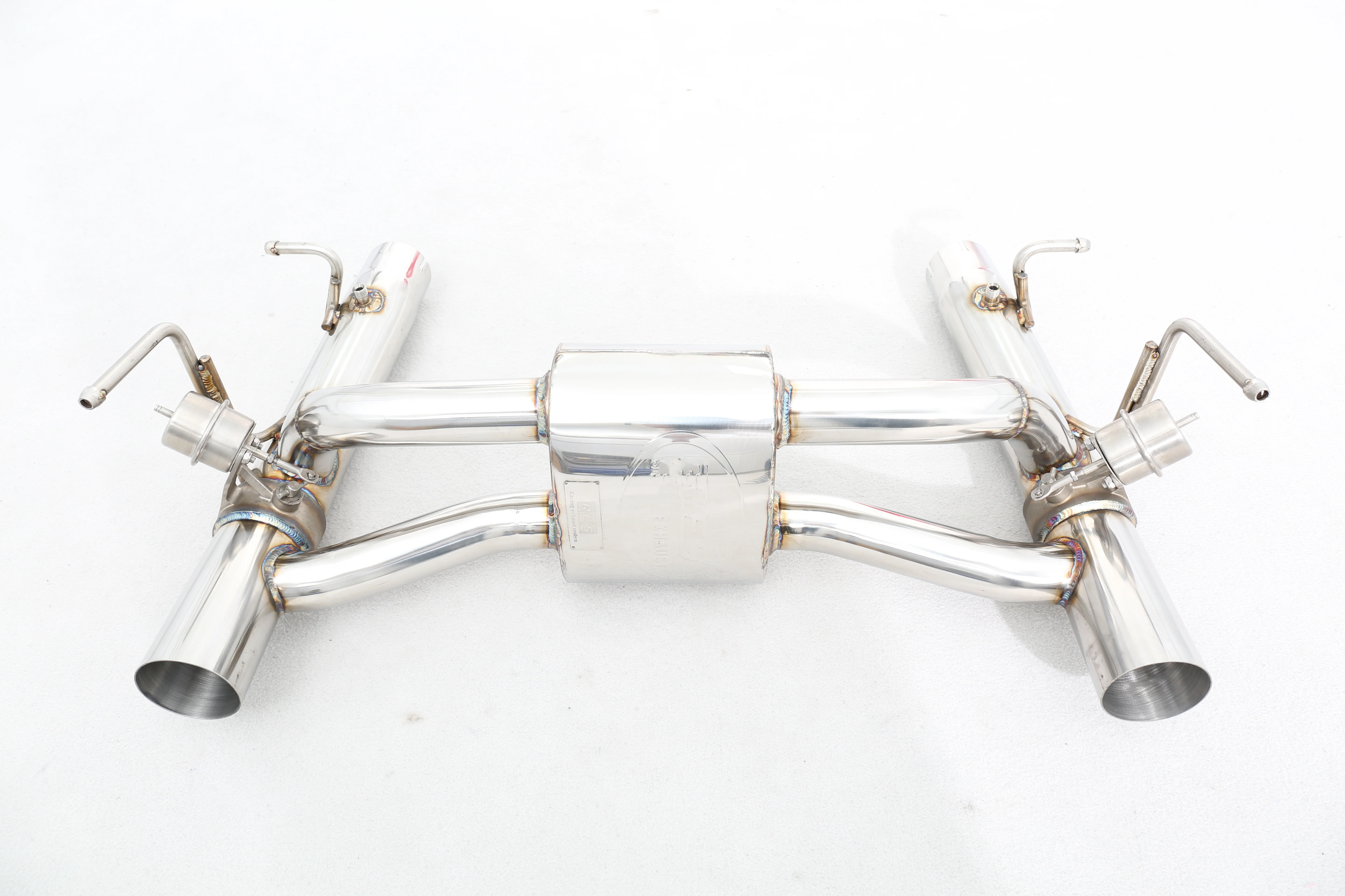 Custom Designed 304 Stainless Steel Mirror Polished 1.5mm Thick Valved Exhaust System Perfect Fit for F8 3.9T V8 Engine