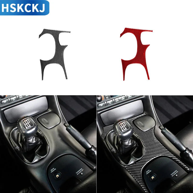 

For Chevrolet Corvette C5 1998-2004 Cars Accessories Gear Shift Knob Box Panel Cover Trim Carbon Fiber Interior Styling Sticker