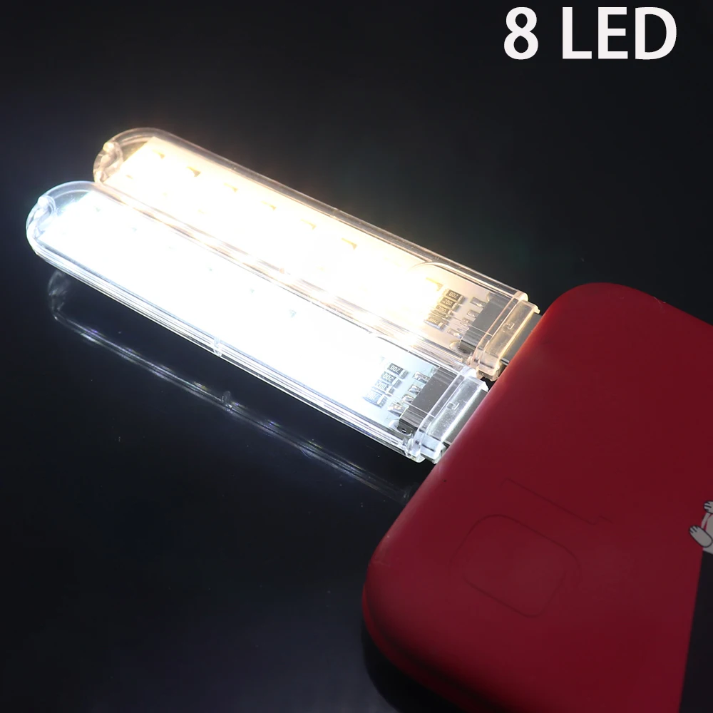 Mini USB Gadget LED light Book lights 8 LEDs 5730 SMD For PC Laptops Notebook Mobile Power Charger Reading bulb