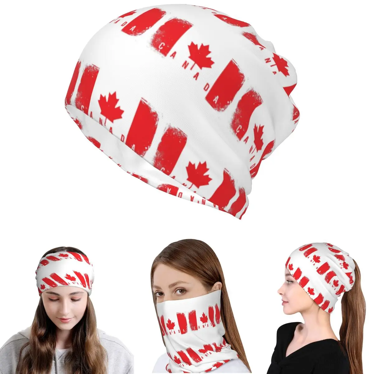 

Canada Flag Bandana Neck Cover Wrap Scarf Multi-use Face Mask Beanies Hat for Men Women Adult All Season