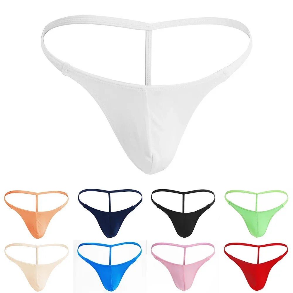 Mężczyźni seksowny niski wzrost lekkie stringi przezroczysta etui wzmacniające bikini bielizna kalesony solidne erotyczne oddychające miękkie męskie stringi