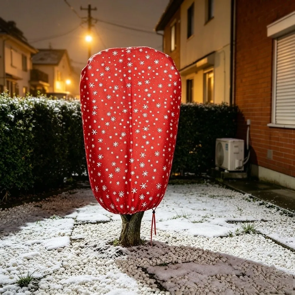 80x60cm for Christmas Tree Carry Bag Red Material Snowflake Pattern Pre Cut Oning for Trunk Secure Tie Down System