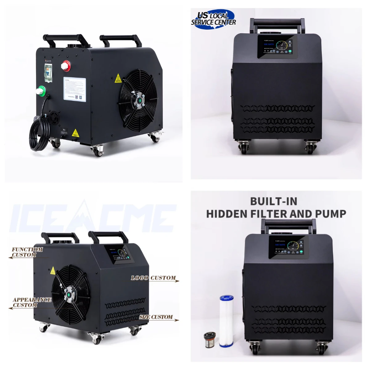 Усовершенствованный охладитель для ледяных ванн 110В, компрессорное охлаждение с фильтром для воды и циркуляционным насосом