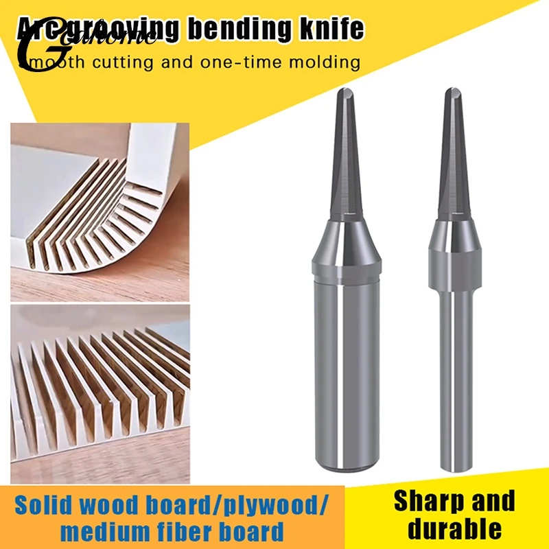 

V-образный деревообрабатывающий фрезерный станок TCT, инструмент для обработки канавок, дугообразный паз для гибки древесины, фрезерный инструмент для круглых канавок