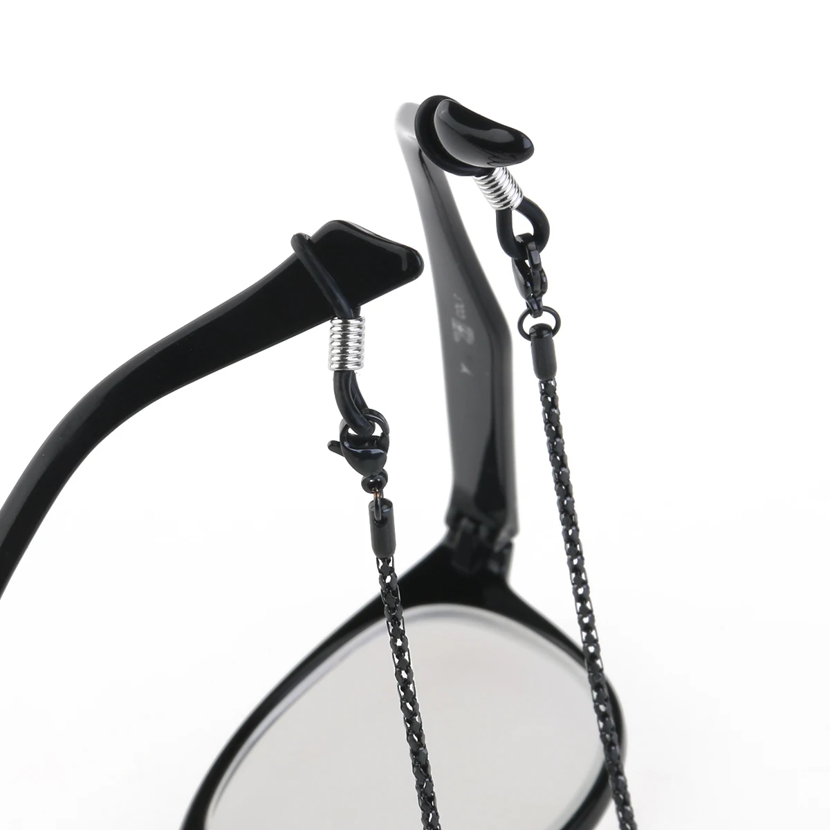 

Retro Eyeglass Chain Stylish Glasses Straps Necklace Holder Cord Stainless Steel Snake Chain Adjustable Silver Rubber for Women