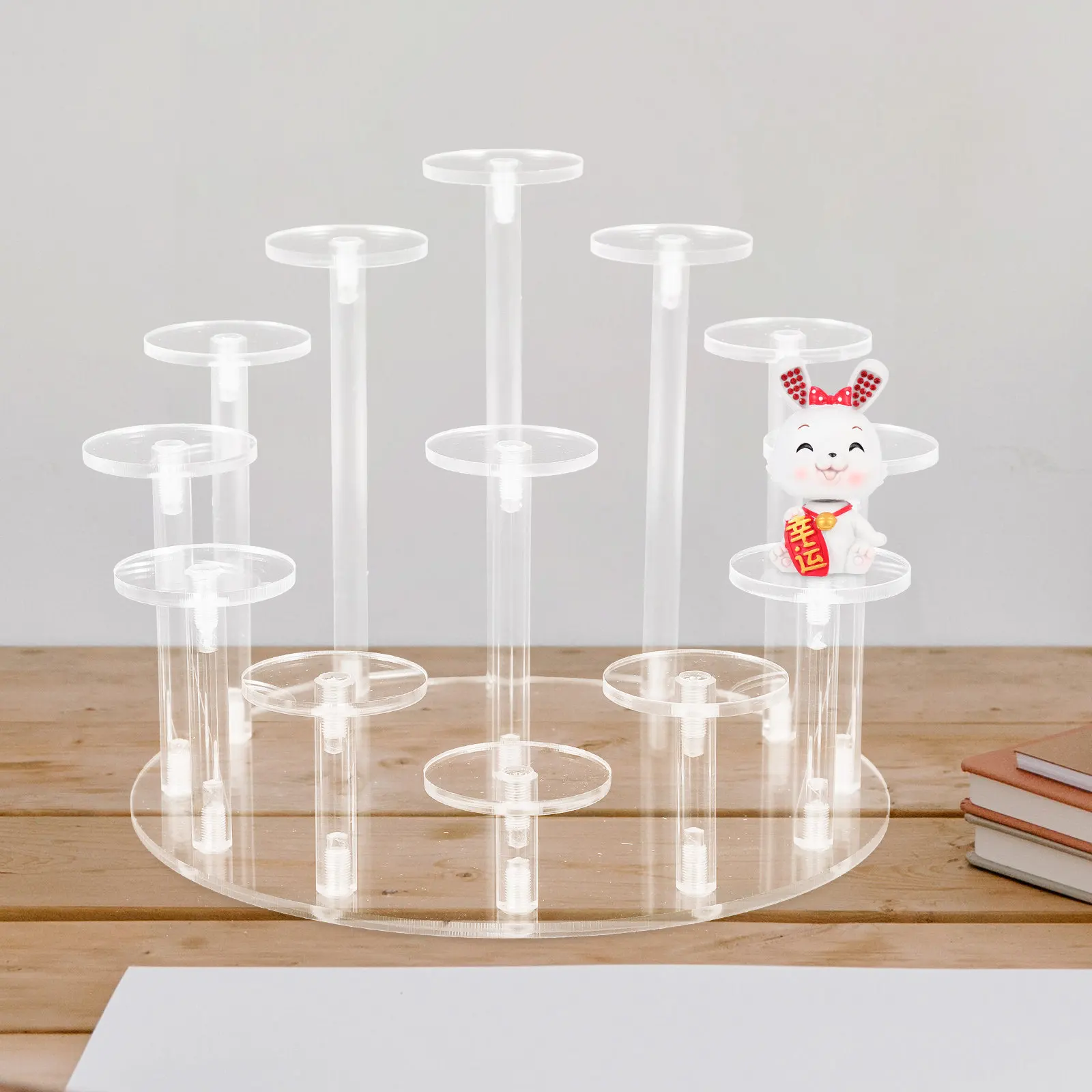 

Acrylic Display Stand Clear Desktop Holder For Action Figure Jewelry Rack Transparent Organizer Lightweight Tower Stand