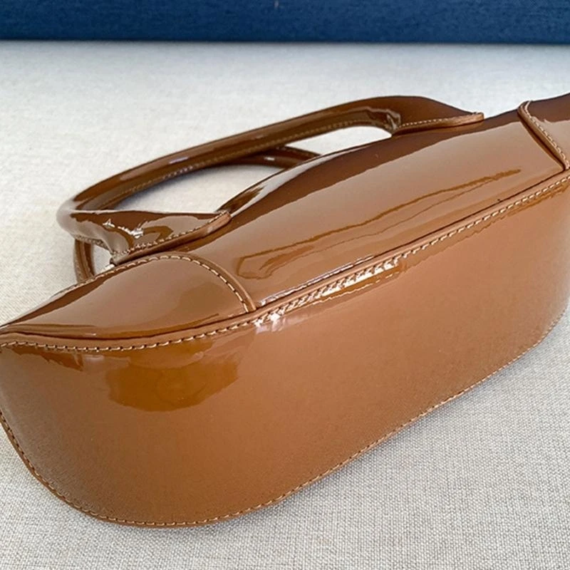 

A3PE Practical Glossy Handbag Elegant Shoulder Bags PU Leather Crossbody Bag Satchel Purse with Adjustable Stap For Women