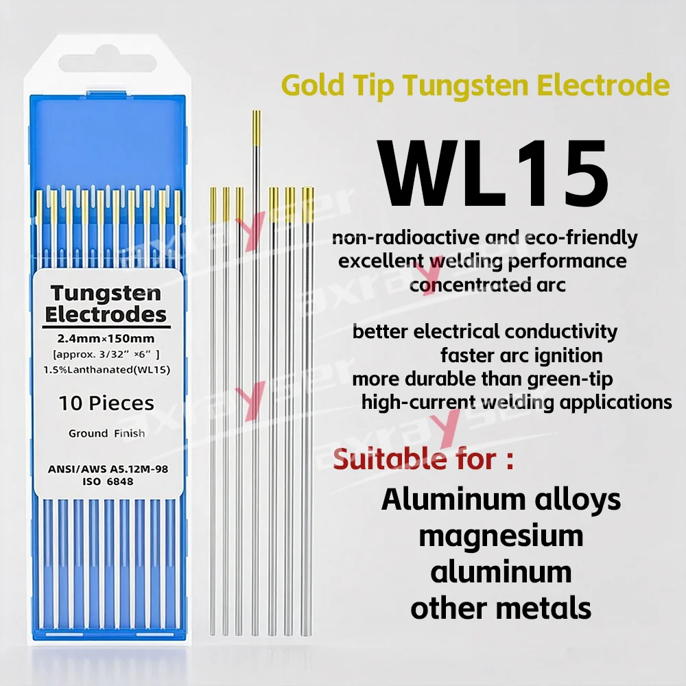 10 Stück/Set TIG-Elektroden WT20 WL15 WL20 WC20 Elektrodennadeln 1,6mm 2,4mm für TIG-Schweißgeräte und TIG-Schweißbrenner – Detail 2