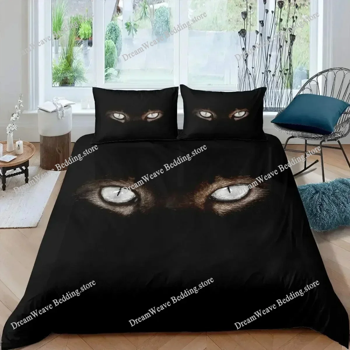 

Eyes Comforter Bedding Set Bohemian Hippie Water-Drop Duvet Cover Boho Nazar Amulet Mysterious Polyester Quilt Cover Luxury Gift