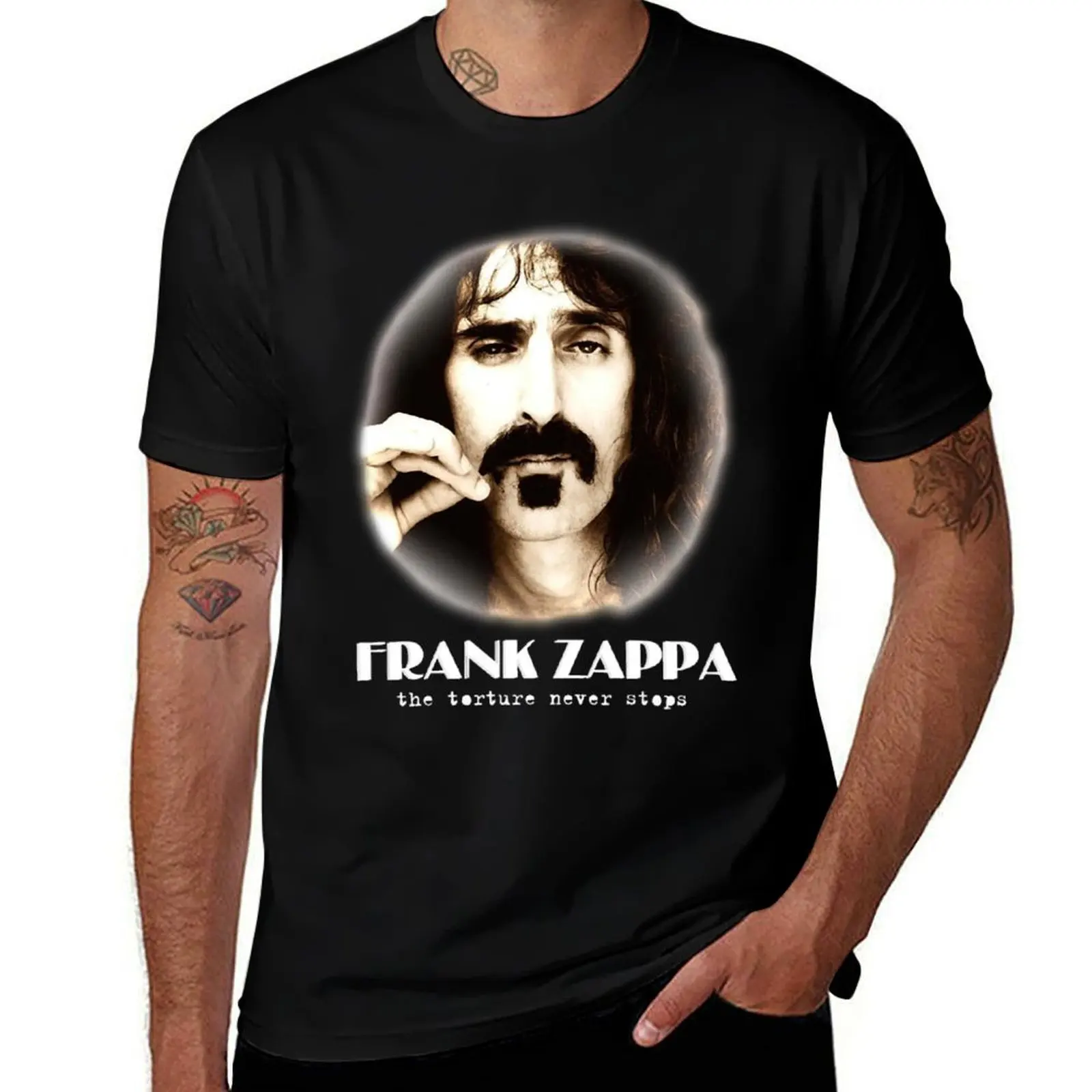 

Fránk music Záppà-Fránk music Záppà the torture never stops Round neck Unisex T-Shirt t shirt man cotton T-Shirt