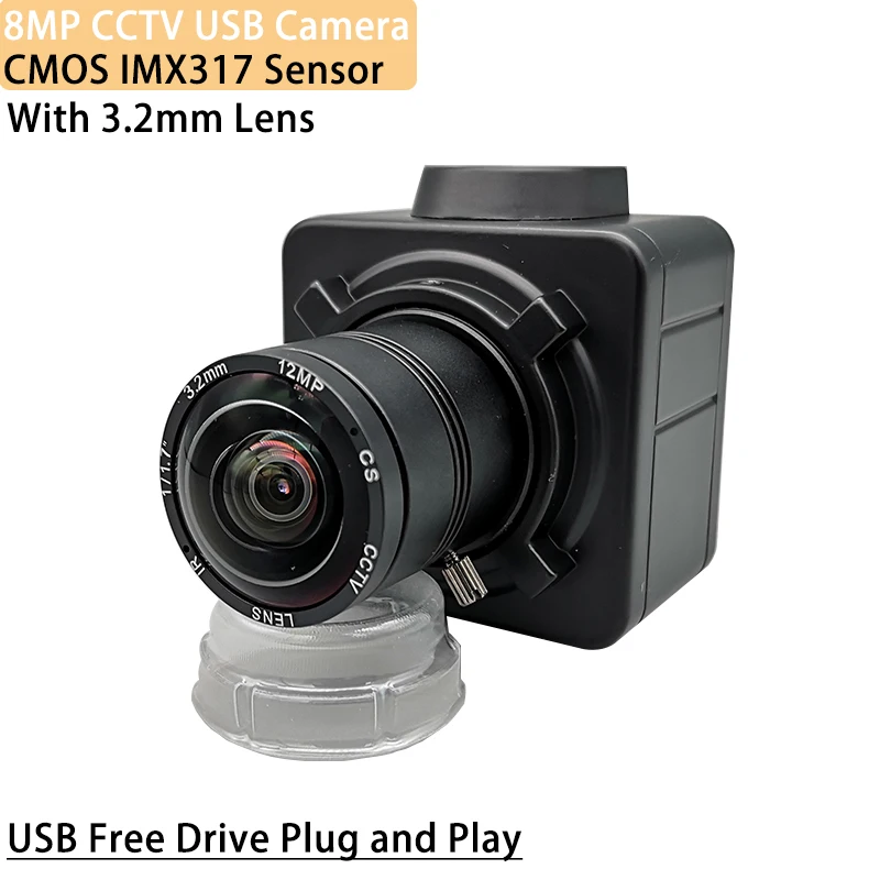 

8MP CCTV USB Camera Autofocus With 8mm Lens 4K HD High Resolution Free Drive Plug and Play Webcam for Windows Linux Android Mac