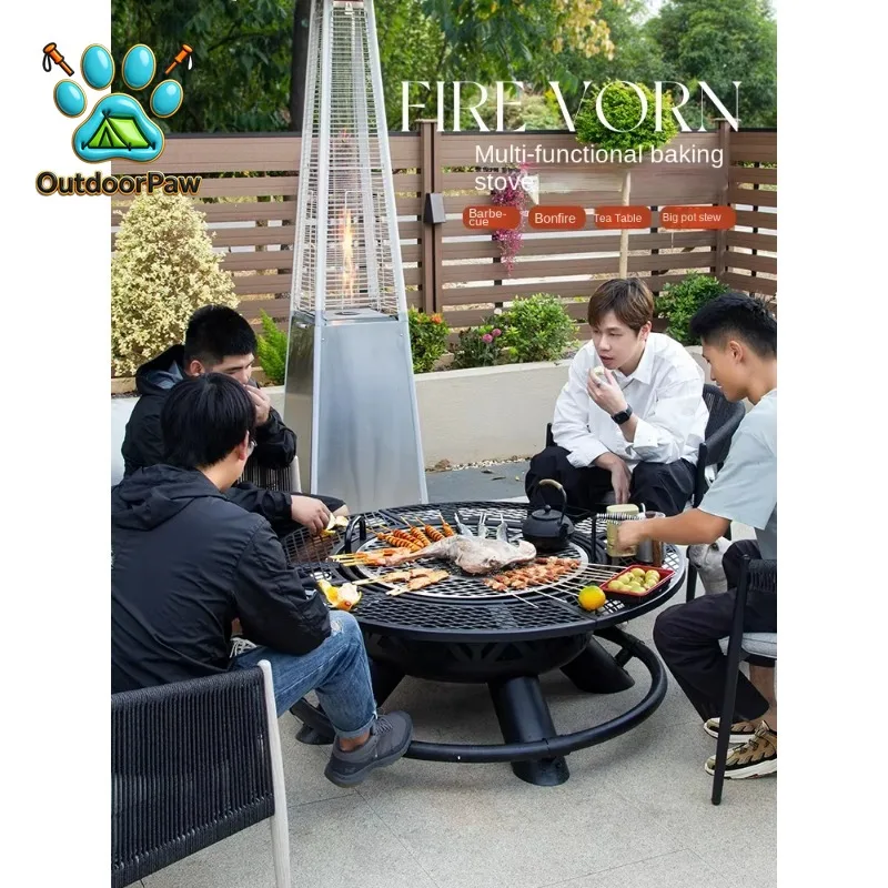 2026 Outdoor Firewood Stove Poker Barbecue Grill Bonfire Basin Baking Table  Courtyard Encircled Stove For Garden Decor