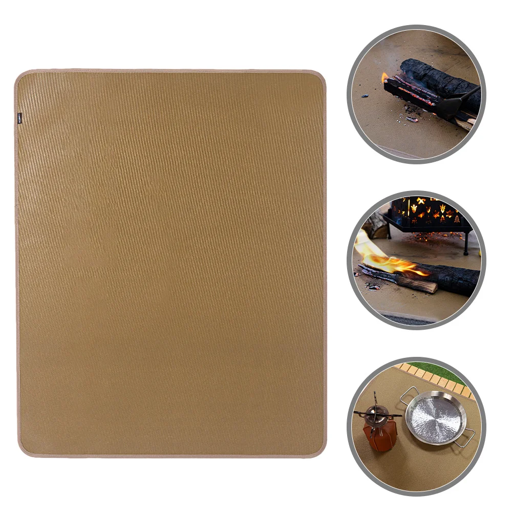 1 set Fireproof Blanket For Camping Fire Pit With Storage Bag Flame Retardant Mat Outdoor Grill Protector Heat Resistant