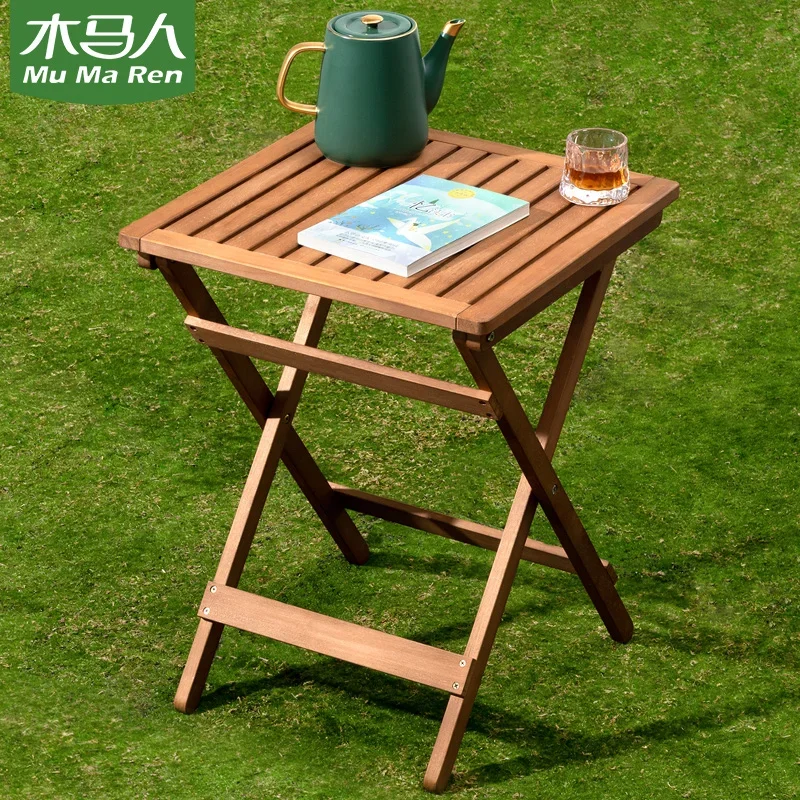 Xk Wooden Horse Outdoor Folding Table Picnic Table and Chair Camping Equipment Picnic Outer Egg Roll Table