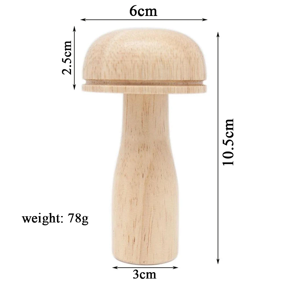 1pc Lovely Wooden Mushroom Darner Compact Lightweight Sewing Kits Darning Egg Mending Tool for Socks Holes Patching