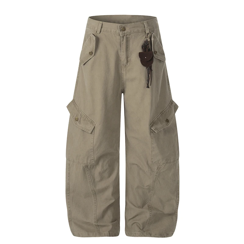 

Брюки GXFortune в американском ретро-стиле с деконструированным дизайном, изогнутым кроем, свободные, повседневные, широкие, длинные, унисекс